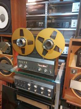 Preview: REVOX A 77 4-Spur mit NAB Alu Spulen Holz Endstufen Haube und Service !
